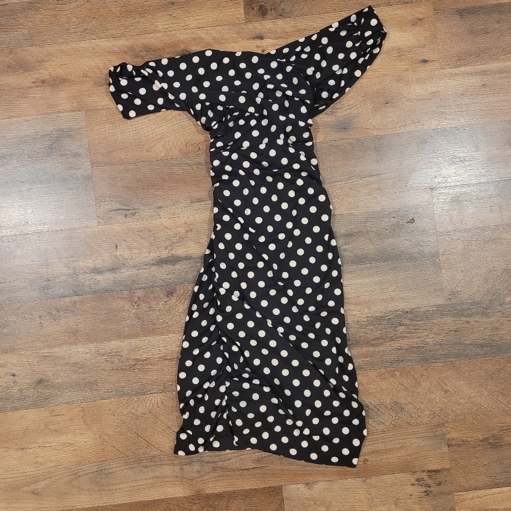 Guess Black and White Polka Dot Wedding Dress